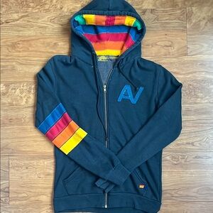 ULTRA RARE Aviator Nation Rainbow Stripe Hoodie
